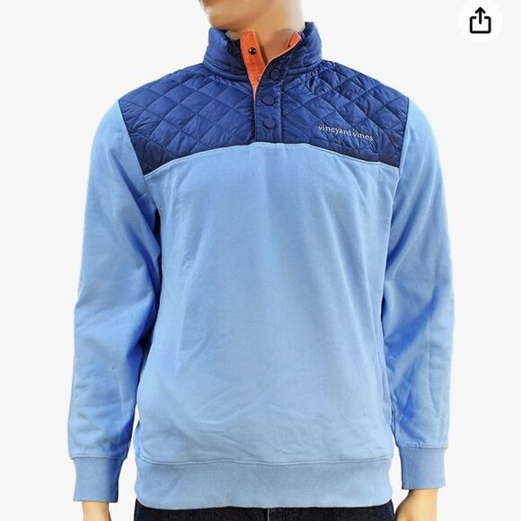 Vineyard Vines Shep & Ian Pullover Shirt Quilted Quarter Button Top - Picture 15 of 15